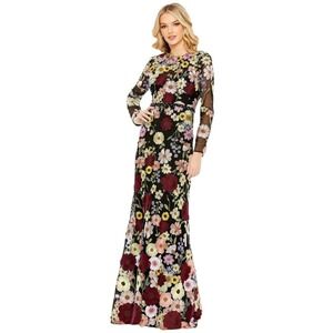 Mac Duggal 68201 Embroidered Appliqué High Neck Trumpet Gown Size 10 $798
